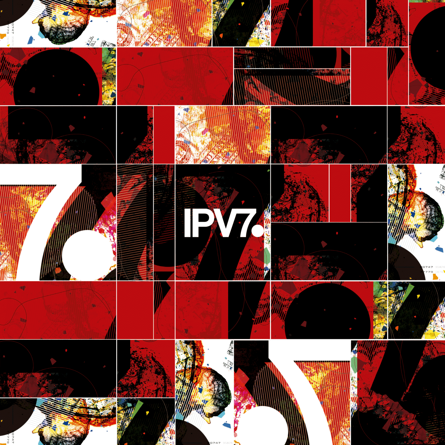 Mosaico de artes da identidade visual IPV7
